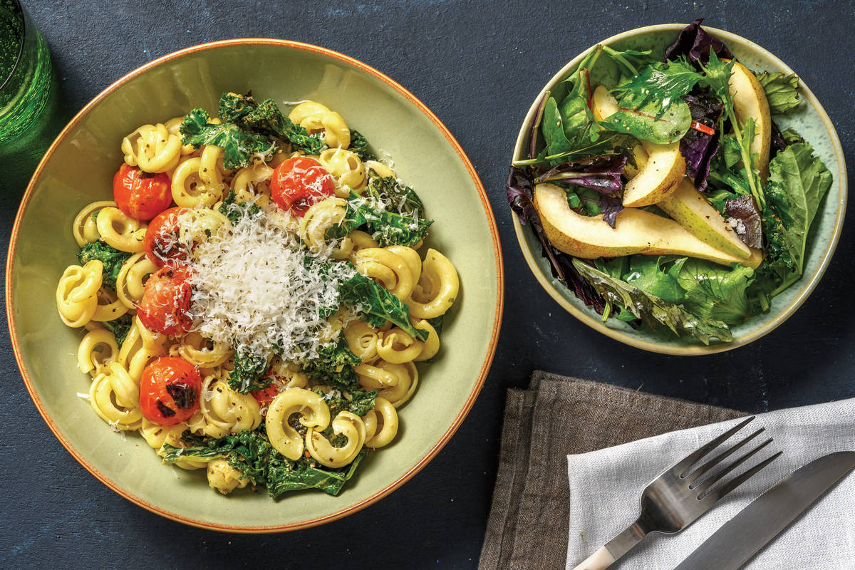 Cherry Tomato, Kale & Pesto Orecchiette