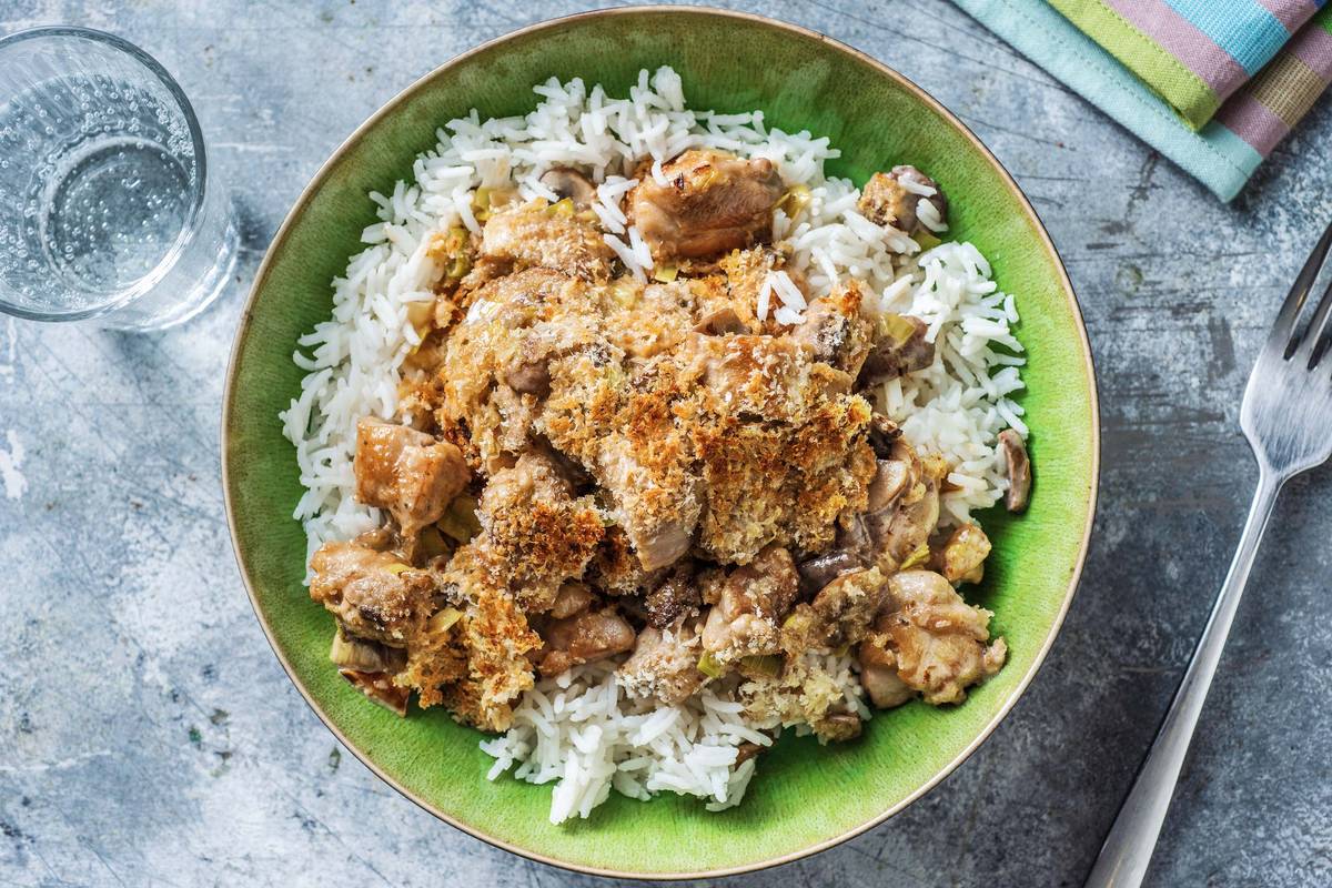 Chicken Breast and Mushroom Crumble