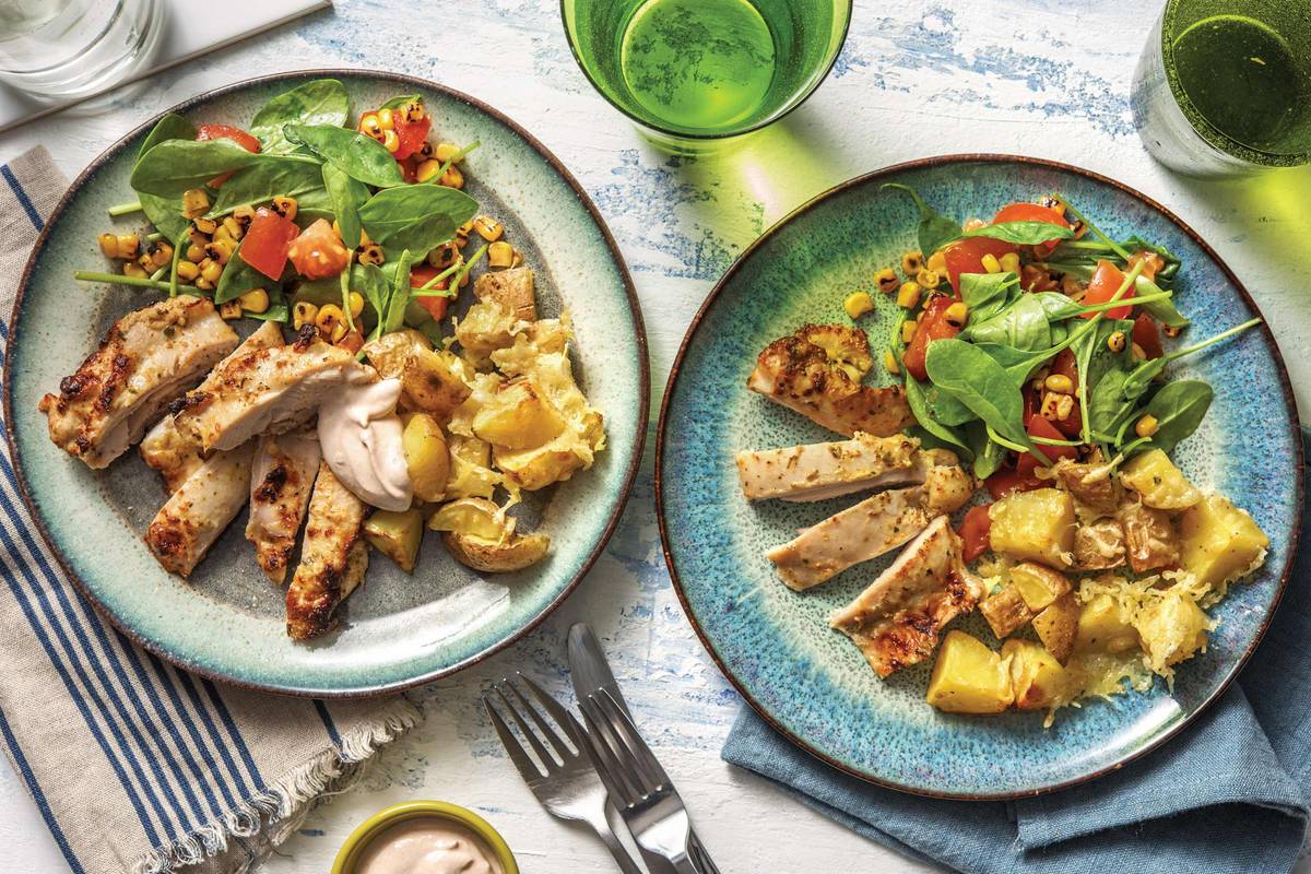 Mexican Chicken & Cheesy Potato Traybake 