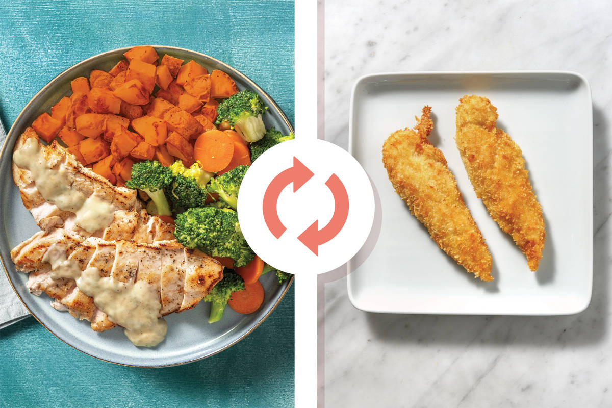 Plant-Based Chick'n & Creamy Herb Sauce