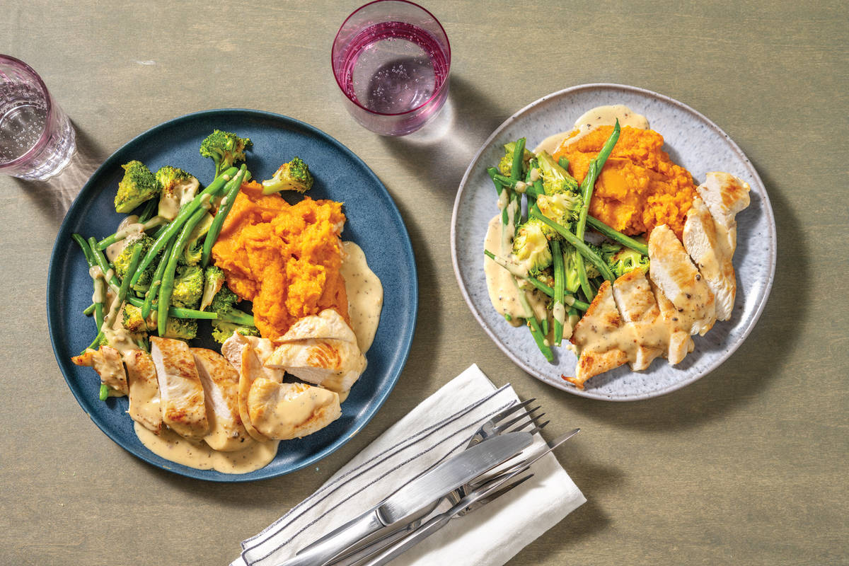 Chicken & Creamy Peppercorn Sauce