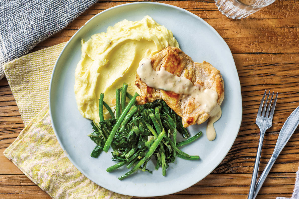 Chicken & Creamy Peppercorn Sauce