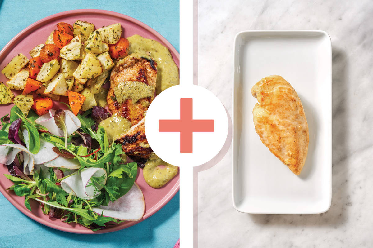 Double Chicken & Herb-Roasted Veggies