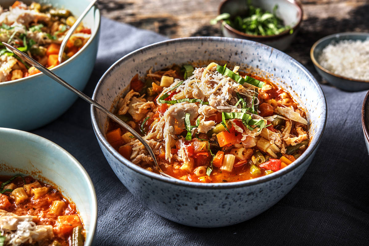 Soupe minestrone au poulet