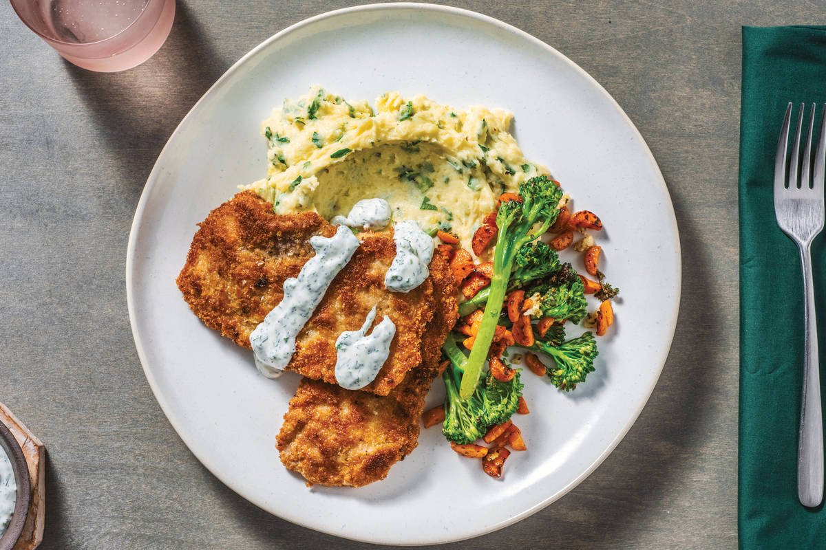 Pork Schnitzels & Dill-Parsley Mayo