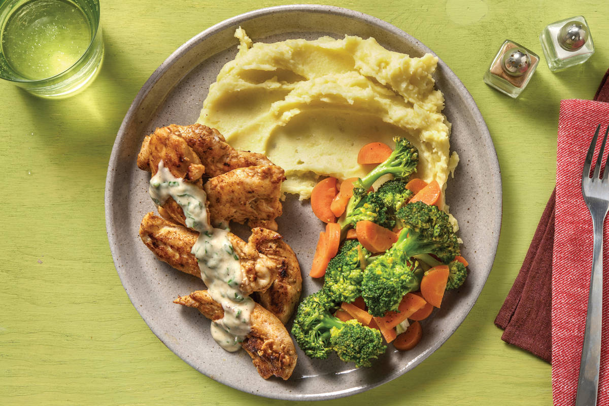 Homestyle Chicken Strips & Cheesy Garlic Sauce