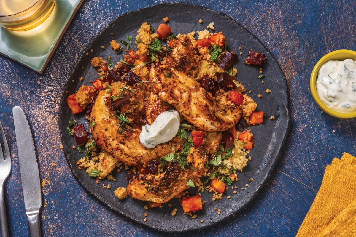 Chicken Tenderloins & Roast Veggie Couscous