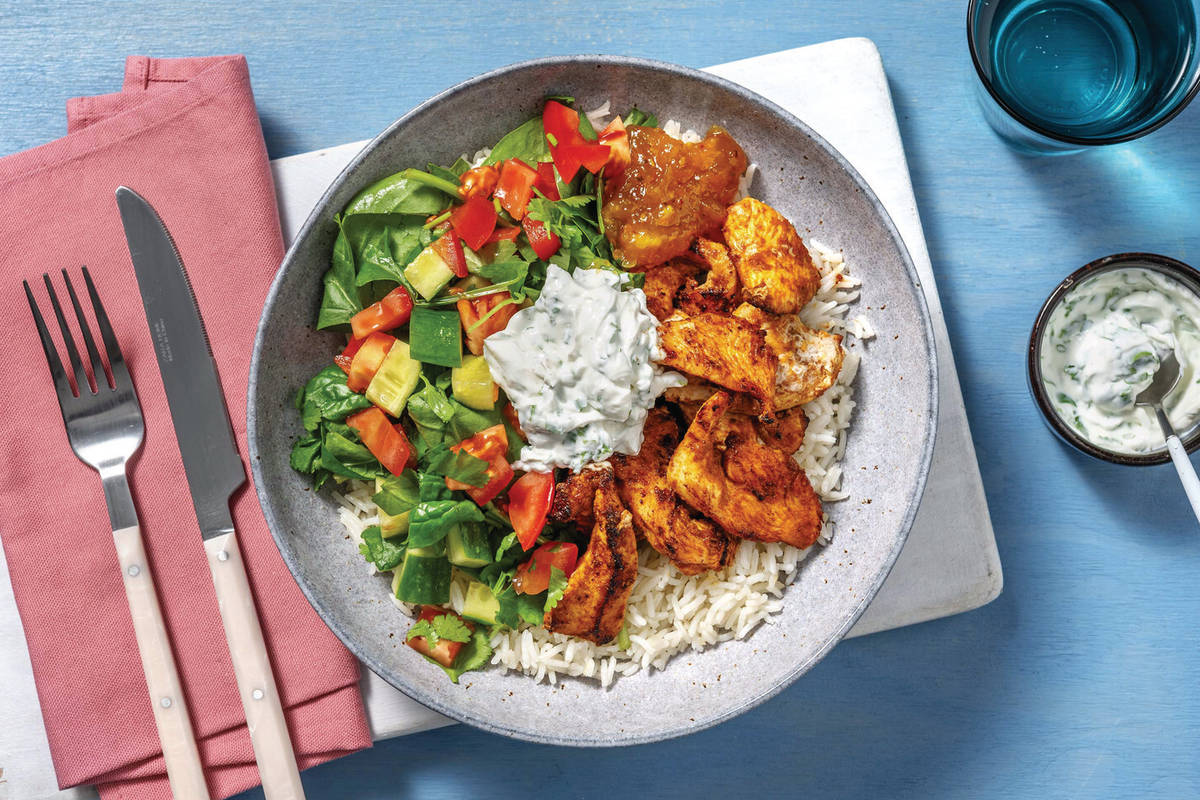 Quick Tandoori Chicken Tikka & Garlic Rice