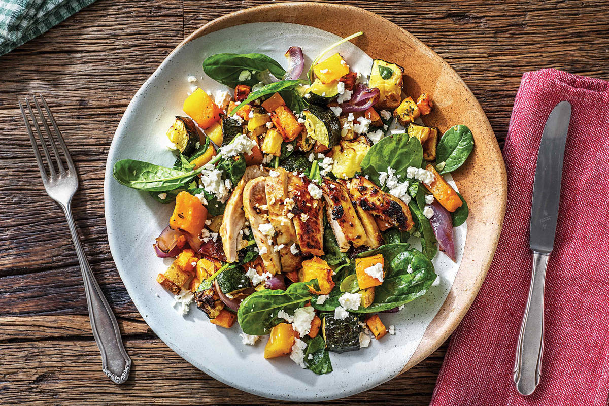 C Honey-Mustard Chicken & Roast Veggies