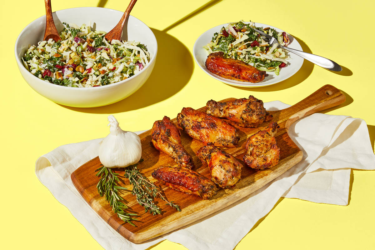 Chicken Wings & Kale Salad