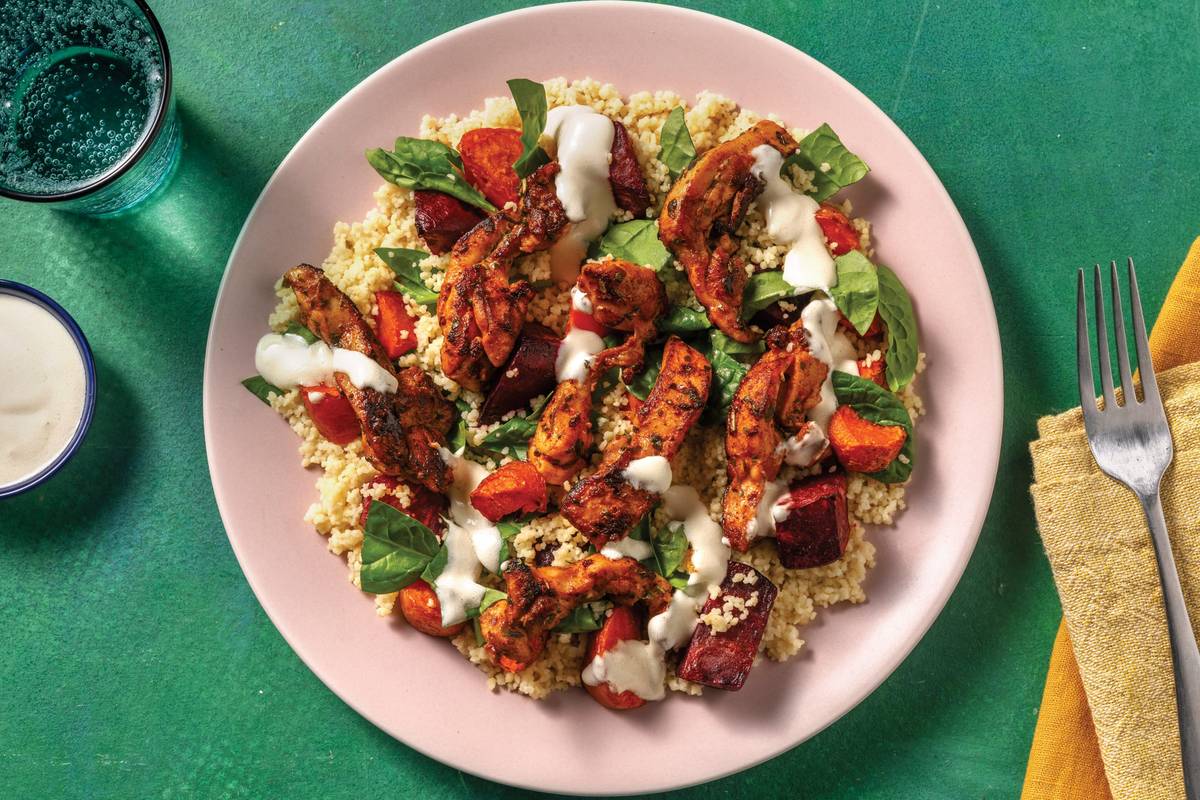 Double Garlic-Herb Chicken & Veggie Couscous