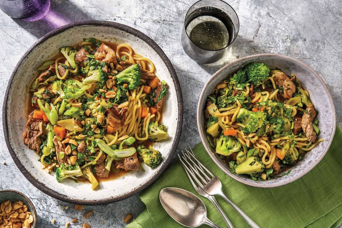 Chinese Beef & Oyster Sauce Noodles 