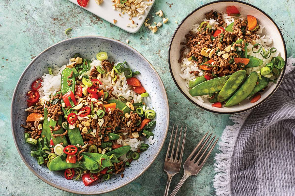 Chinese Beef Mince & Snow Pea Stir-Fry