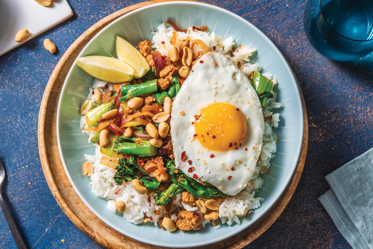 Chinese Pork & Garlic-Ginger Rice Bowl