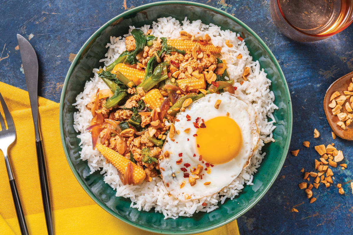Chinese Pork & Garlic-Ginger Rice Bowl