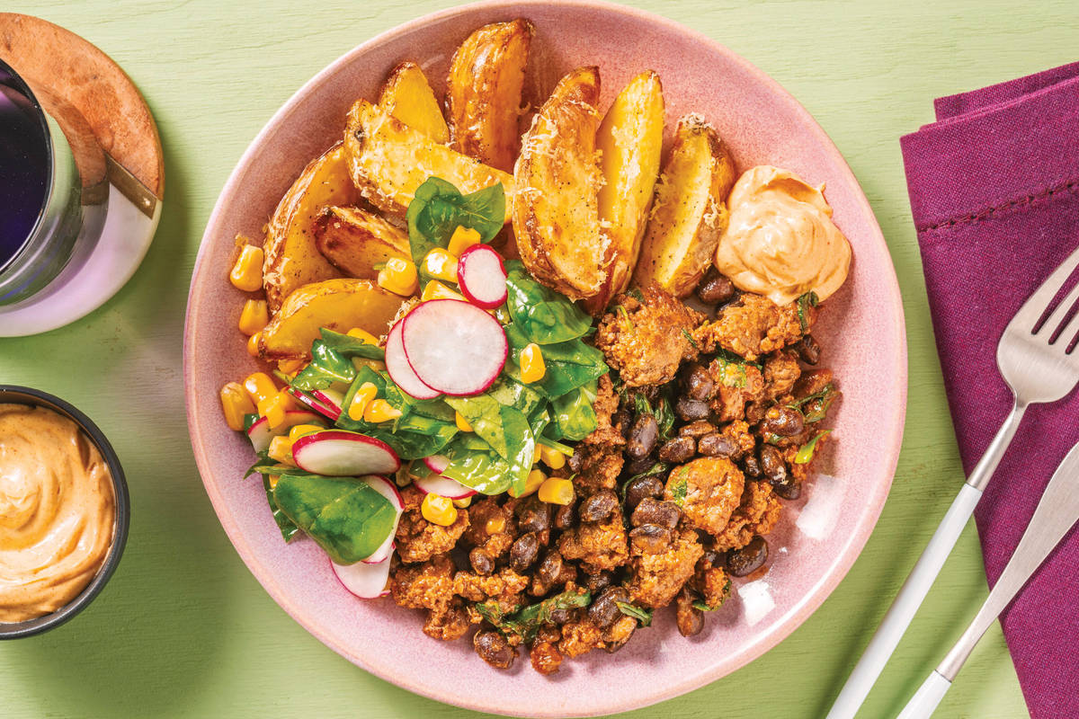 Easy Chipotle Beef & Black Bean Loaded Wedges