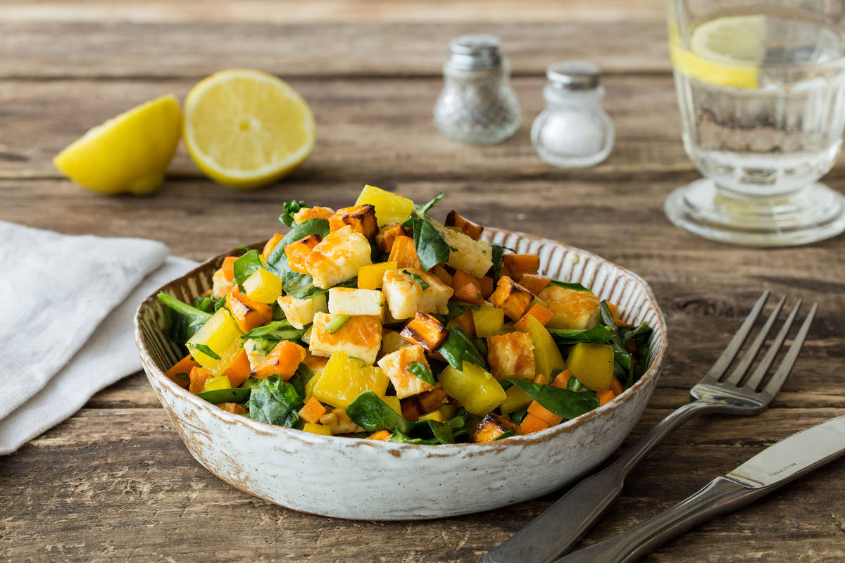 Chopped Moroccan Halloumi Salad