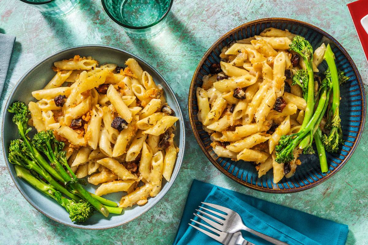 Chorizo-Crusted Penne 'n' Cheese