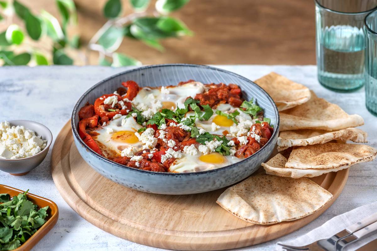 Chorizo Shakshuka with Feta & Flatbreads