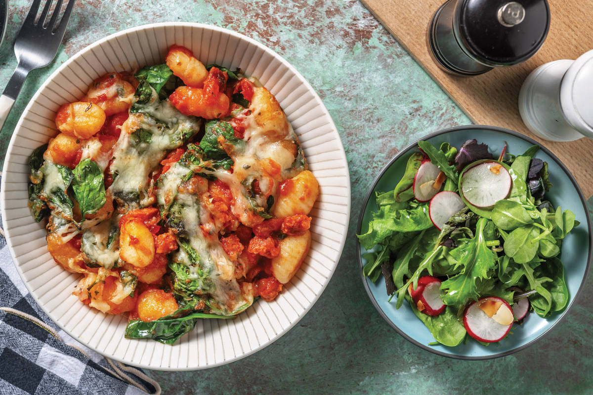 Easy Chorizo & Tomato Gnocchi Bake