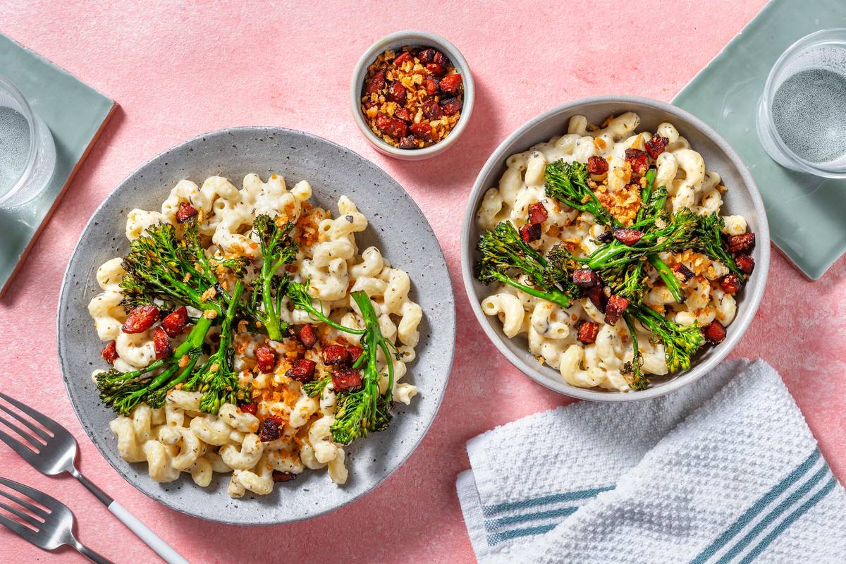 Chorizo Topped Mac and Cheese