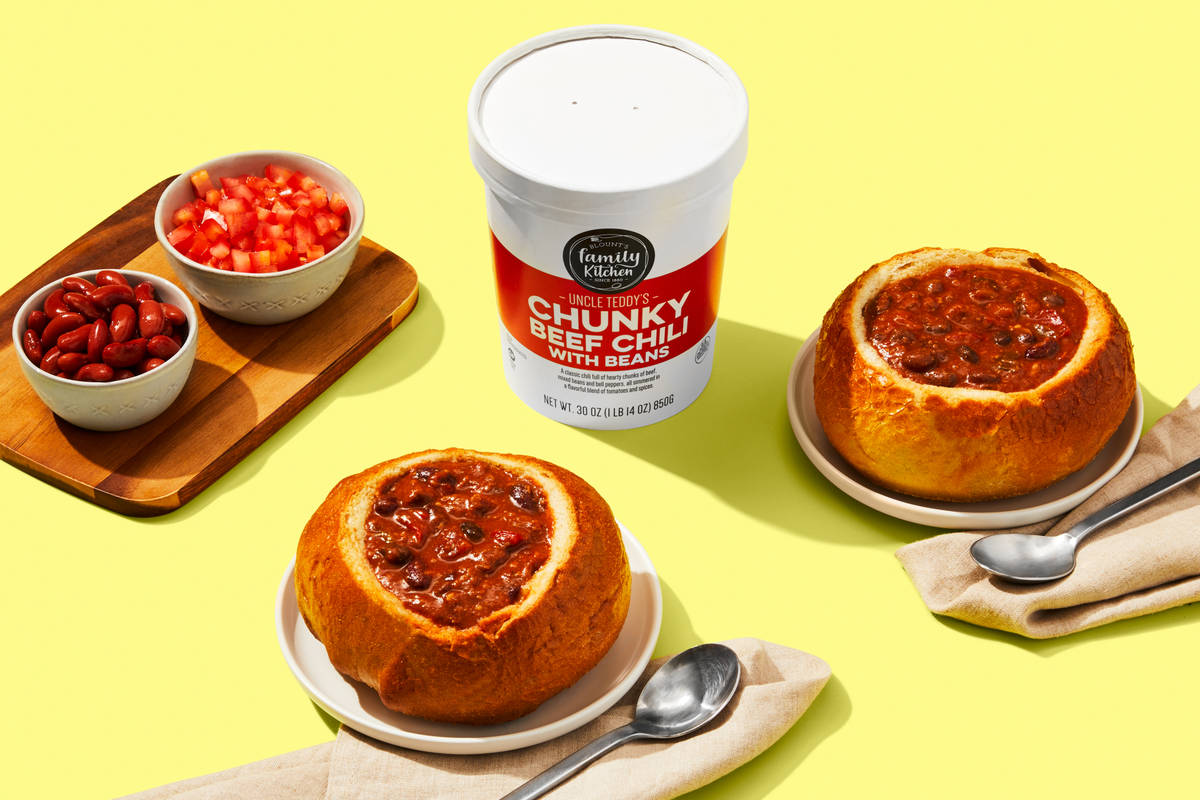 Chunky Beef Chili in a Bread Bowl