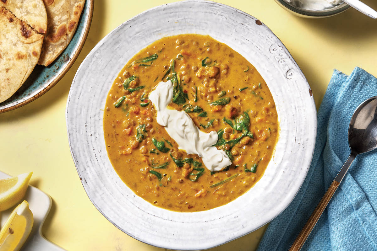 Creamy Red Lentil, Sweet Potato & Coconut Soup