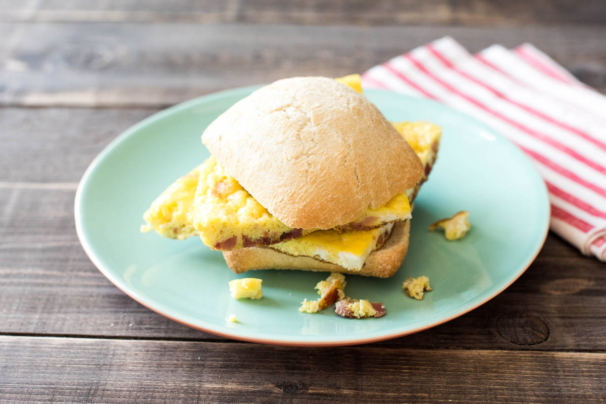 Ciabatta et omelette aux lardons