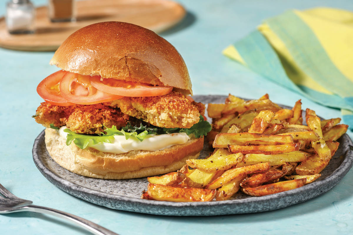 Parmesan Crumbed Chicken Burger