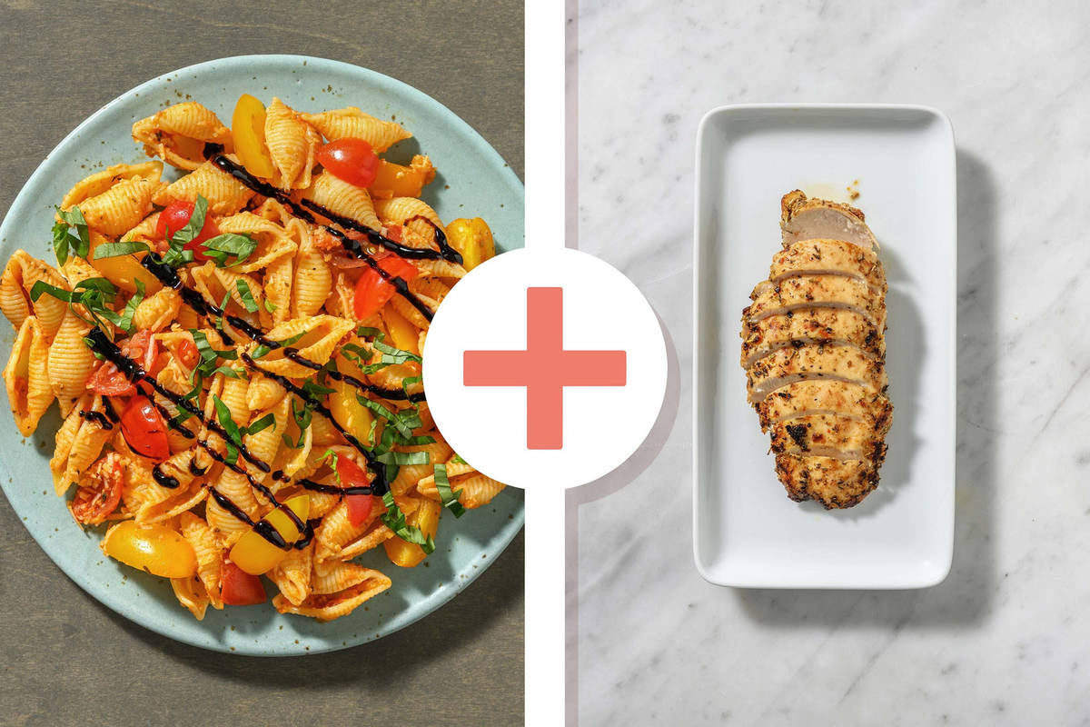 Conchiglie Bruschetta Art mit extra Hähnchenbrust