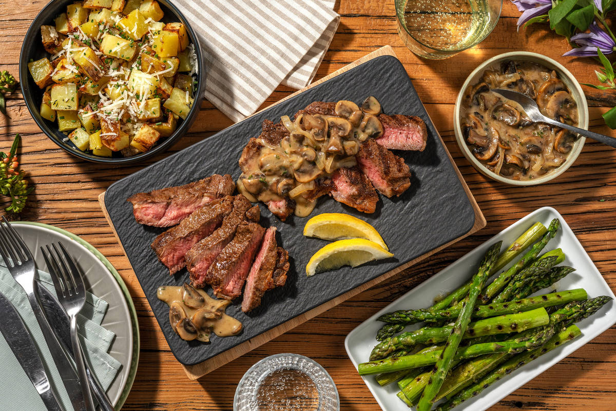 Mushroom Gravy-Smothered Striploin