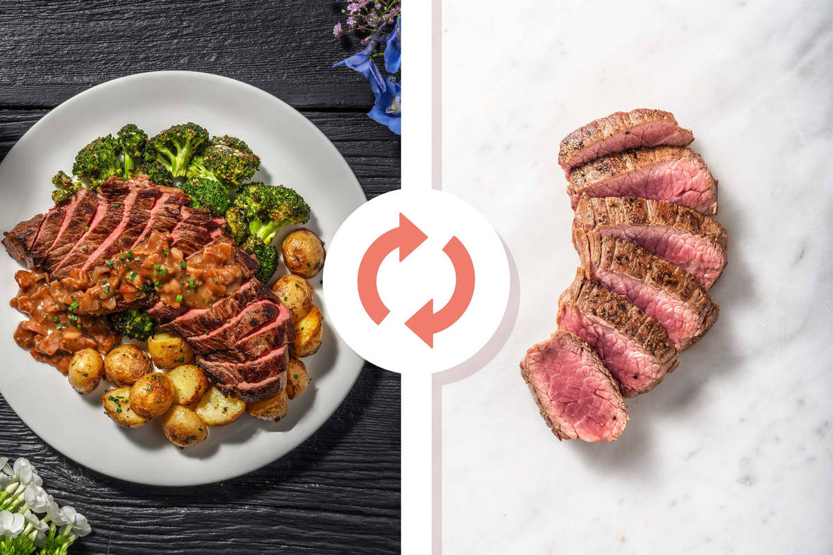 Striploin Steak and Bacon-Balsamic Sauce