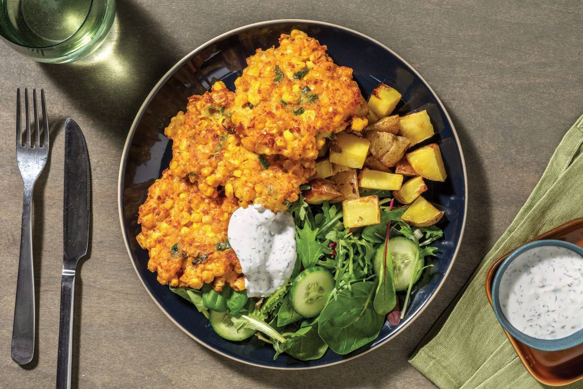 Golden Corn & Carrot Fritters