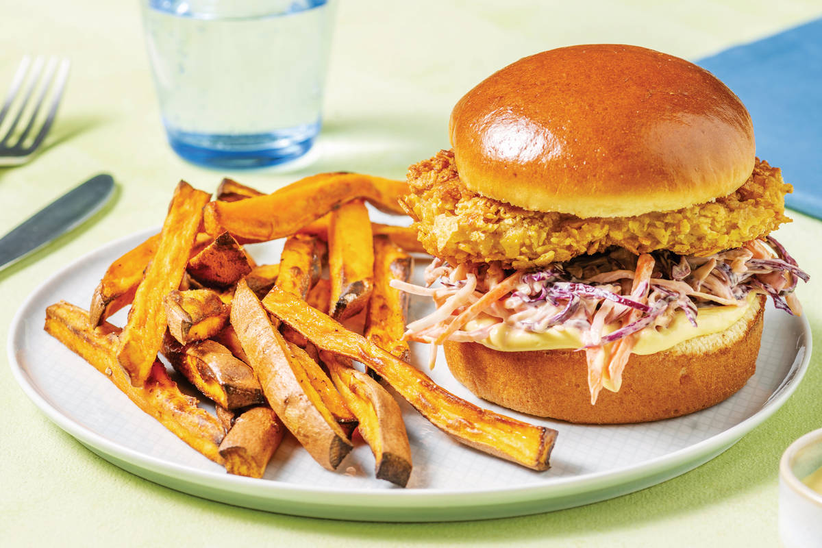 Corn Chip-Crumbed Chicken Burger