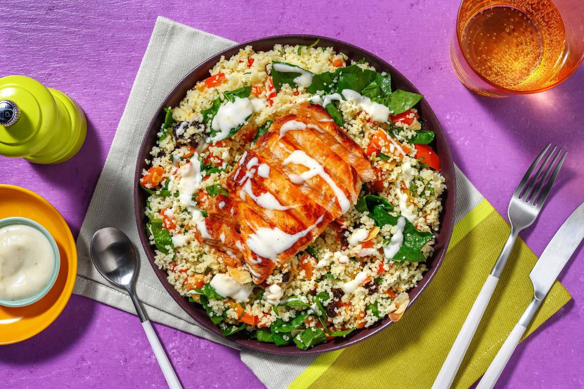 Double côtelettes de porc au harissa et au miel