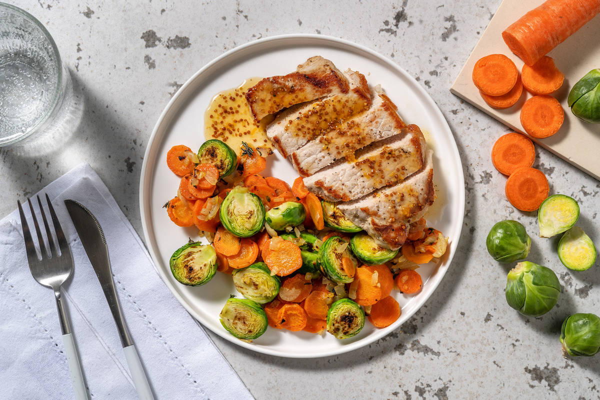 Côtelettes de porc et sauce à l’abricot