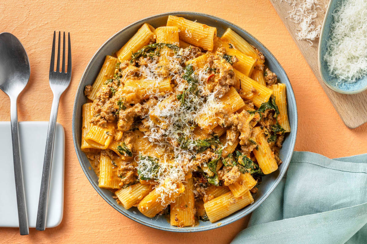 Creamy Beef Rigatoni