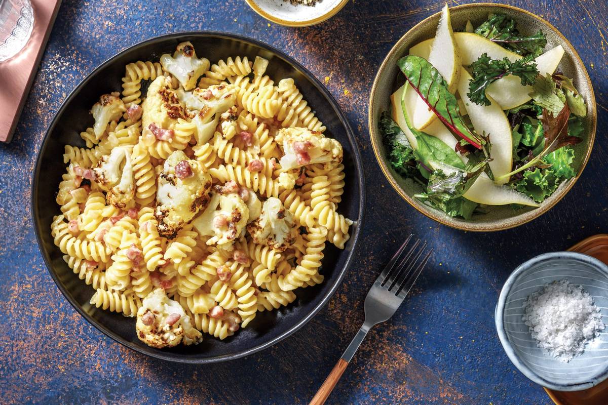 Creamy Bacon & Cauliflower Fusilli