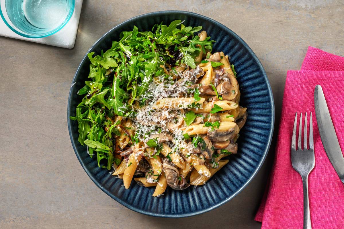 Creamy Chestnut Mushroom Penne
