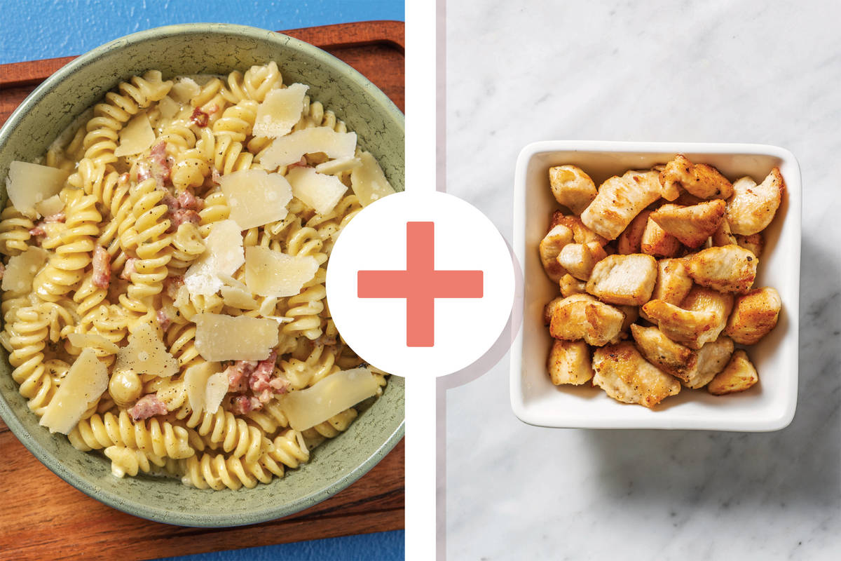 Creamy Chicken, Bacon & Pesto Fusilli