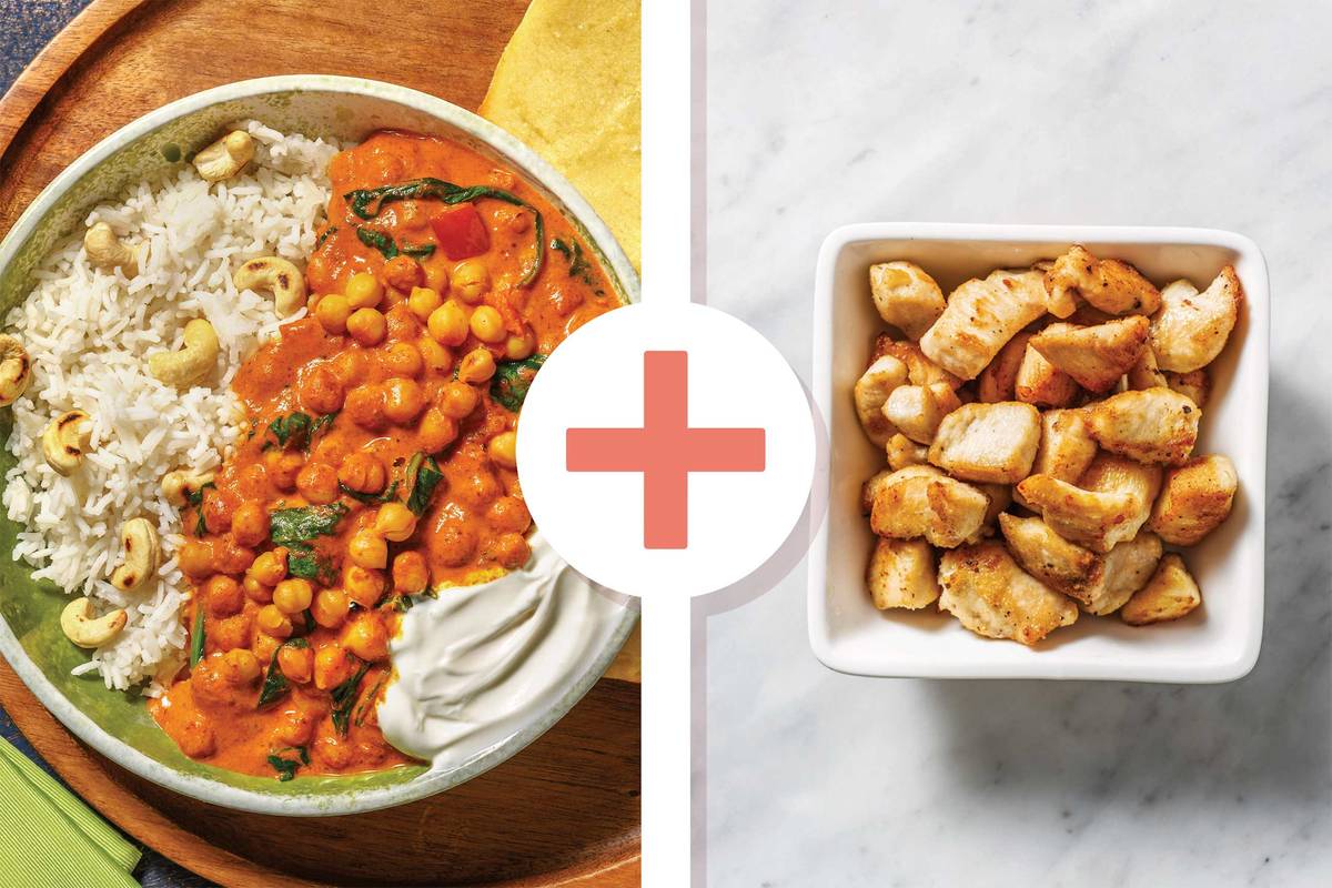 Creamy Indian Chicken, Chickpea & Spinach Curry