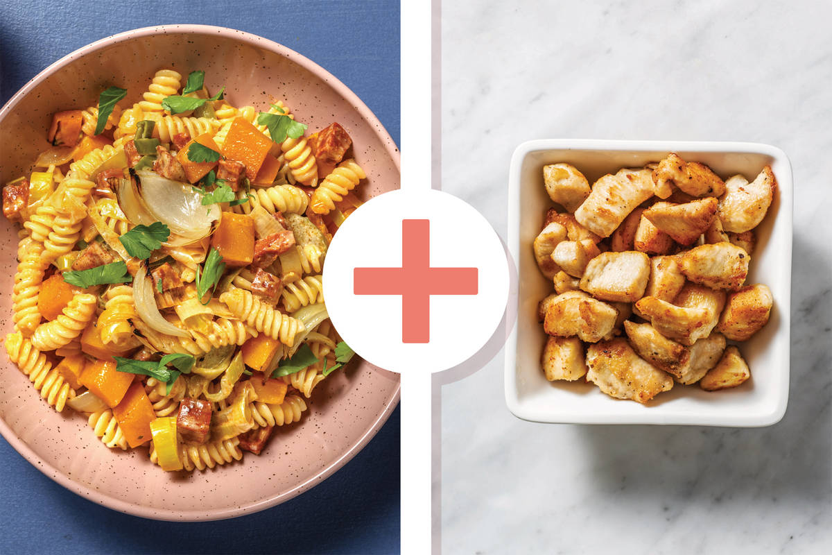 Creamy Chicken, Chorizo & Pumpkin Penne