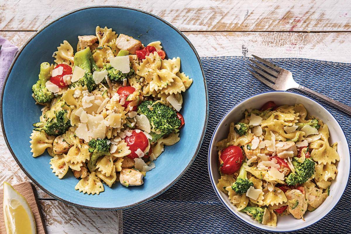 Creamy Chicken Pesto Pasta