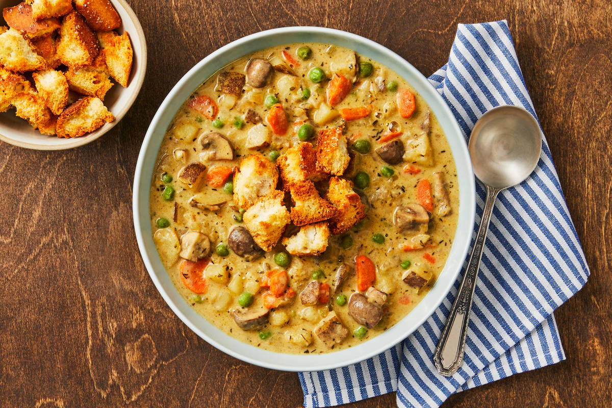 Creamy Chicken & Potato Mushroom Soup