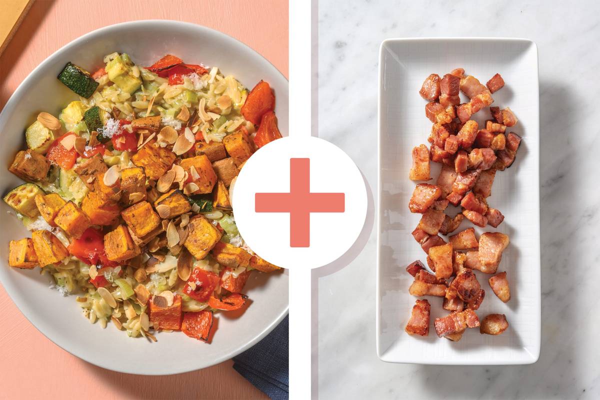 Creamy Bacon, Leek & Veggie Risoni