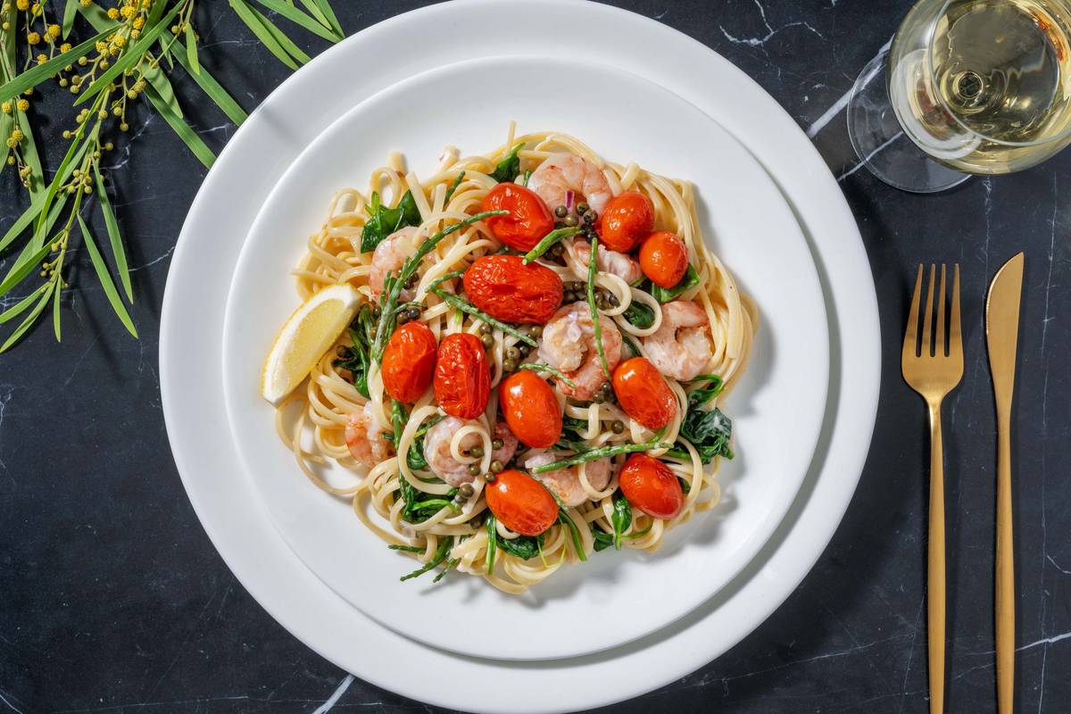 Creamy Lemon King Prawn Linguine