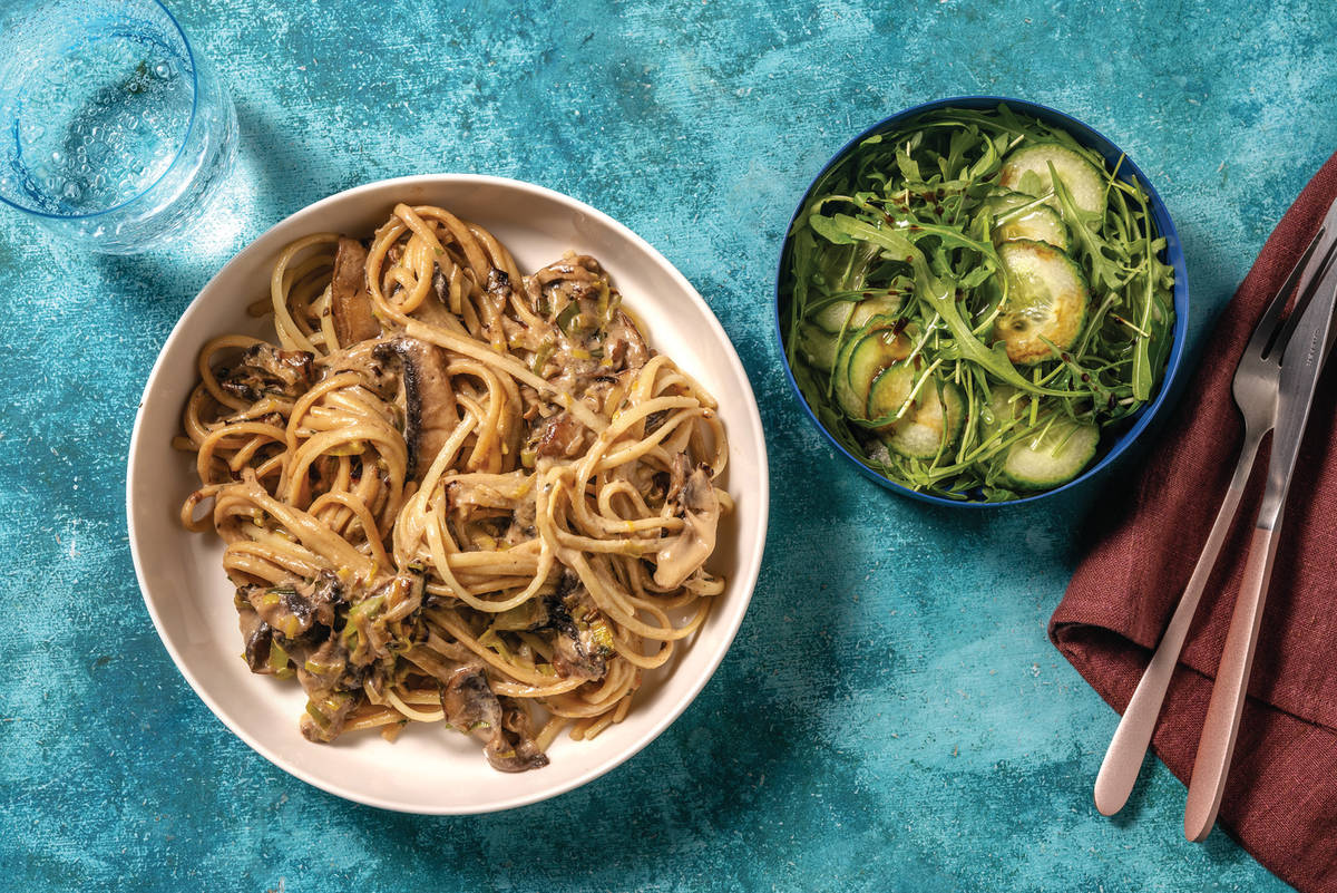 Creamy Mushroom & Rosemary Fettuccine