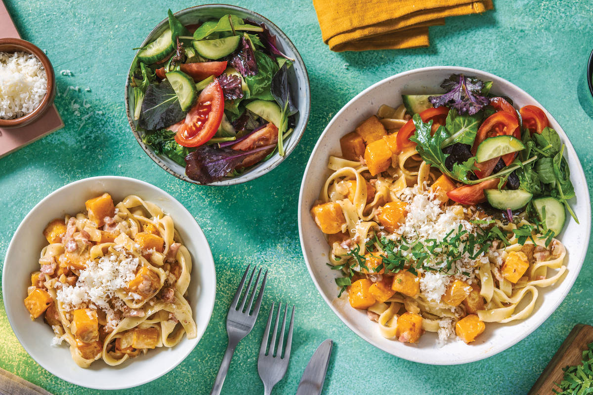 Creamy Pumpkin & Bacon Fettuccine