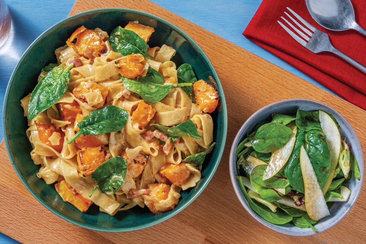Creamy Bacon & Pumpkin Fettuccine