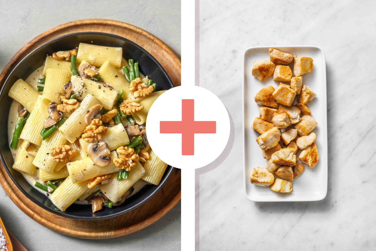 Creamy Truffle Chicken and Mushroom Rigatoni